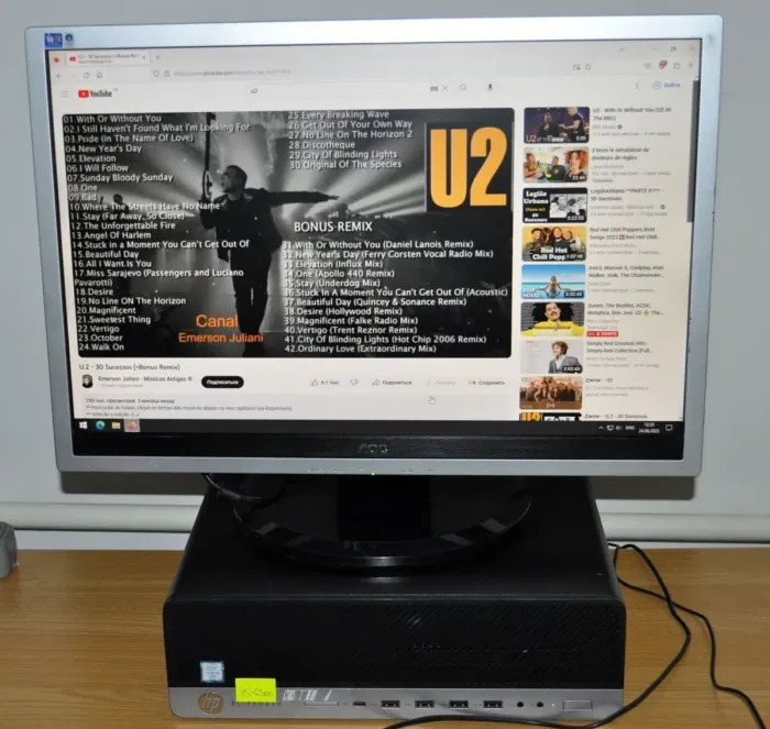 Комплект ПК: HP EliteDesk 800 G3 SFF / Intel Core i5-6500 (4 ядра по 3.2 - 3.6 GHz) / 8 GB DDR4 / 320 GB HDD / Intel HD Graphics 530 / DVD-ROM + Монітор Б-клас 22" (1680x1050) TN  Windows 10 Pro б/в - зображення 4