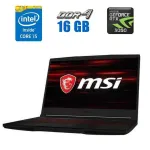 Ігровий ноутбук MSI GF65 Thin 10UE-289NEU / 15.6" (1920x1080) IPS / Intel Core i5-10500H (6 (12) ядер по 2.5 - 4.5 GHz) / 16 GB DDR4 / 512 GB SSD / nVidia GeForce RTX 3060, 6 GB GDDR6, 192-bit / WebCam б/в