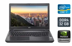 Мобільна робоча станція Fujitsu Celsius H780 / 15.6" (1920x1080) IPS / Intel Core i7-8750H (6 (12) ядер по 2.2 - 4.1 GHz) / 32 GB DDR4 / 1024 GB SSD / nVidia Quadro P600, 4 GB GDDR5, 128-bit / WebCam / TouchID / Windows 10 б/в