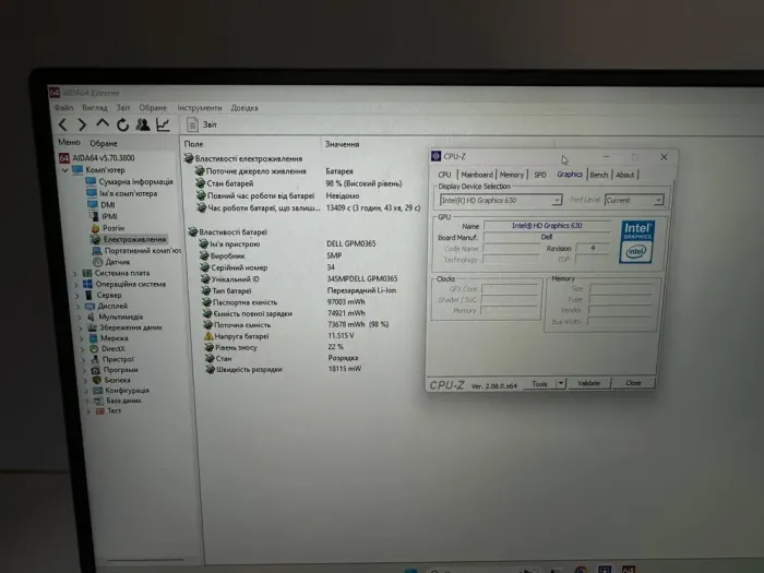 Ультрабук Dell Precision 5520 / 15.6" (1920x1080) IPS / Intel Core i5-7440HQ (4 ядра по 2.8 - 3.8 GHz) / 16 GB DDR4 / 256 GB SSD / Intel HD Graphics 630 / WebCam / Win 11 б/в - зображення 7