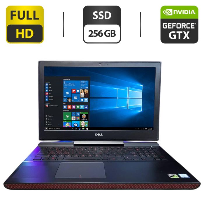 Ігровий ноутбук Dell Inspiron 15 7577 / 15.6" (1920x1080) IPS / Intel Core i5-7300HQ (4 ядра по 2.5 - 3.5 GHz) / 8 GB DDR4 / 256 GB SSD / nVidia GeForce GTX 1050, 4 GB GDDR5, 128-bit / WebCam б/в - зображення 1