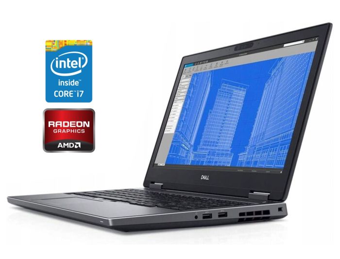Мобільна робоча станція Dell Precision 7530 / 15.6" (1920x1080) TN / Intel Core i7-8850H (6 (12) ядер по 2.6 - 4.3 GHz) / 16 GB DDR4 / 256 GB SSD + 256 GB SSD / AMD Radeon Pro WX 4150, 4 GB GDDR5, 128-bit / WebCam / Win 11 Pro б/в - зображення 1