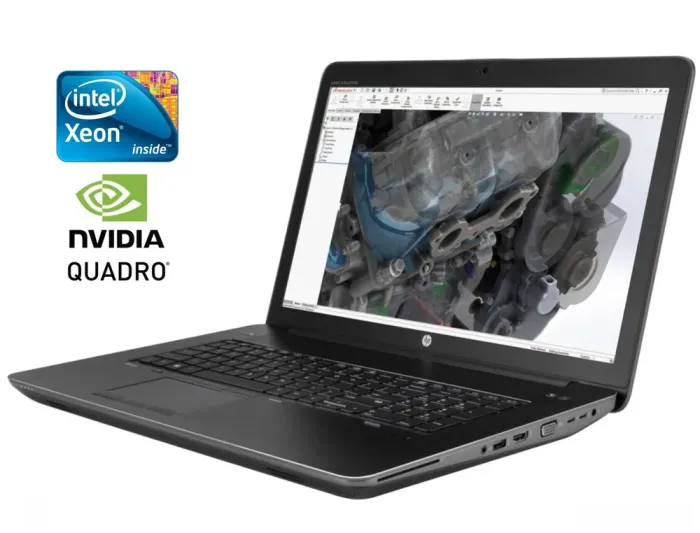 Мобільна робоча станція Б-клас HP Zbook 17 G4 / 17.3" (1920x1080) IPS / Intel Xeon E3-1535M v6 (4 (8) ядра по 3.1 - 4.2 GHz) / 32 GB DDR4 / 512 GB SSD NVMe / nVidia Quadro P3000, 6 GB GDDR5, 192-bit / WebCam / Win 10 Pro б/в - зображення 1