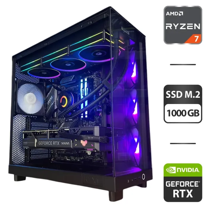 Збірка на замовлення: ігровий ПК NZXT H6 Flow Tower / AMD Ryzen 7 7800X3D (8 (16) ядер по 4,2 - 5,0 ГГц) / 32 ГБ DDR5 / 1000 ГБ SSD M.2 / nVidia GeForce RTX 5070, 12 ГБ GDDR7, 192-bit / 750 Вт - зображення 1