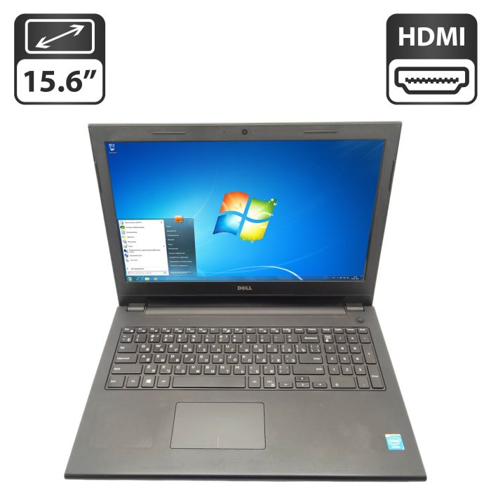 Ноутбук Dell Inspiron 15 / 15.6" (1366x768) TN / Intel Celeron 2957U (2 ядра по 1.4 GHz) / 4 GB DDR3 / 320 GB HDD / Intel HD Graphics / WebCam / DVD-ROM б/в - зображення 1