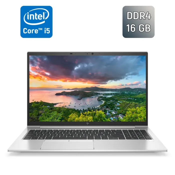 Ультрабук HP EliteBook 850 G8 / 15.6" (1920x1080) IPS / Intel Core i5-1145G7 (4 (8) ядра по 2.6 - 4.4 GHz) / 16 GB DDR4 / 256 GB SSD / Intel Iris Xe Graphics / WebCam / Fingerprint б/в - зображення 1