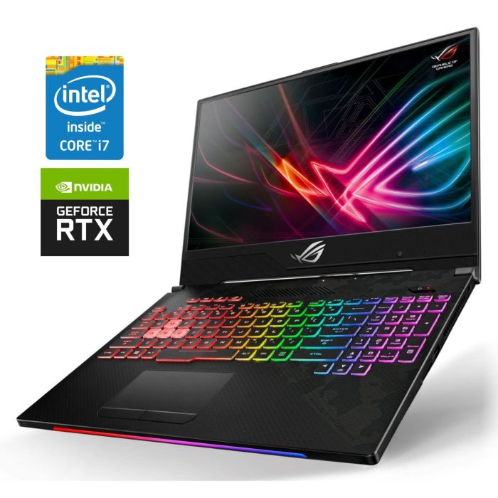Ігровий ноутбук Б-класу Asus ROG Strix Scar II GL504GW / 15,6” (1920x1080) IPS / Intel Core i7-8750H (6 (12) ядер по 2,2 - 4,1 ГГц) / 16 ГБ DDR4 / 120 ГБ SSD + 1000 ГБ HDD / nVidia GeForce RTX 2070, 8 ГБ GDDR6, 256-біт / WebCam б/в - зображення 1