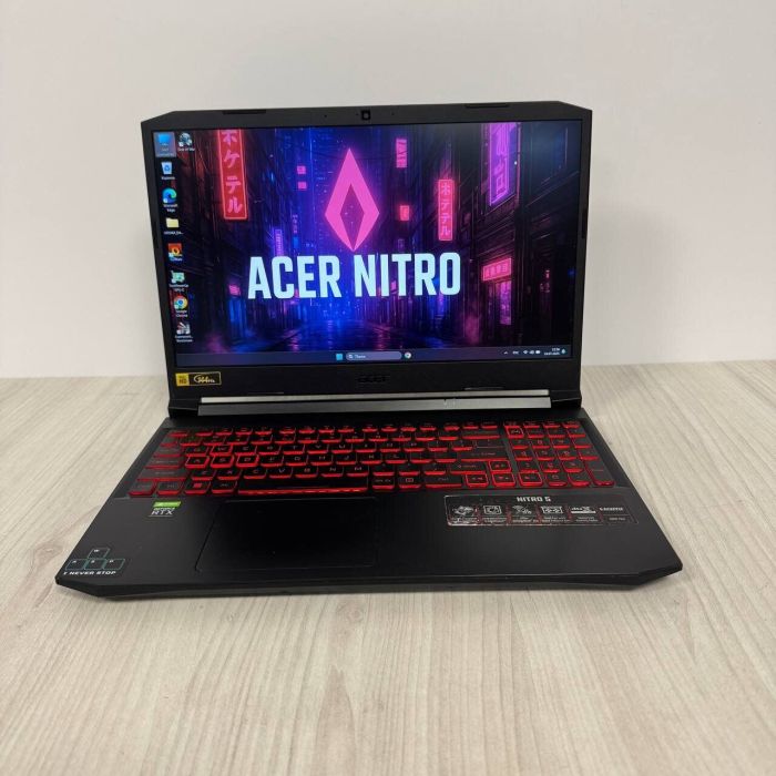 Ігровий ноутбук Б-клас Acer Nitro 5 AN515-55 / 15.6" (1920x1080) IPS / Intel Core i5-11400H (6 (12) ядер по 2.7 - 4.5 GHz) / 16 GB DDR4 / 512 GB SSD NVMe / nVidia GeForce RTX 3050 Ti, 4 GB GDDR6, 128-bit / WebCam б/в - зображення 2