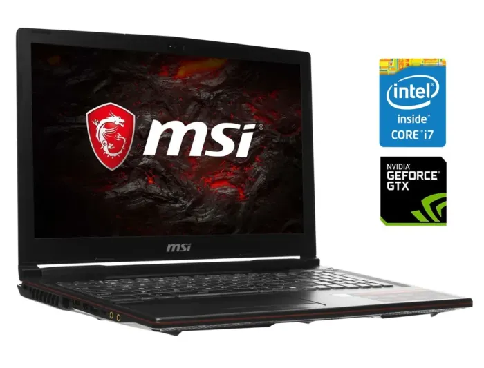 Ігровий ноутбук MSI GP63 Leopard 8RD / 15.6" (1920x1080) TN / Intel Core i7-8750H (6 (12) ядер по 2.2 - 4.1 GHz) / 8 GB DDR4 / 256 GB SSD / nVidia GeForce GTX 1050 Ti, 4 GB GDDR5, 128-bit / WebCam б/в - зображення 1