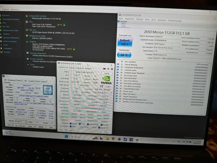 Мобільна робоча станція Б-класу Dell Precision 5560 / 15,6" (1920x1080) IPS / Intel Core i5-11500H (6 (12) ядер по 2,4 - 4,6 ГГц) / 32 ГБ DDR4 / 512 ГБ SSD / nVidia Quadro T1200, 4 ГБ GDDR6, 128-біт / WebCam / Win 11 Pro б/в - зображення 11