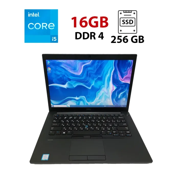 Ноутбук Dell Latitude 7480 / 14" ( 1366х768) TN / Intel Core i5-7200U (2 (4) ядра по 2.5 - 3.1 GHz) / 16 GB DDR4 / 256 GB SSD M.2 / Intel UHD Graphics 620 / WebCam б/в - зображення 1