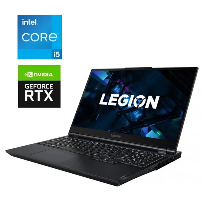 Ігровий ноутбук Lenovo Legion 5 15ITH6H / 15.6" (1920x1080) IPS / Intel Core i5-11400H (6 (12) ядер по 2.7 - 4.5 GHz) / 16 GB DDR5 / 512 GB SSD / nVidia GeForce RTX 3060, 6 GB GDDR6, 192-bit / WebCam б/в - зображення 1