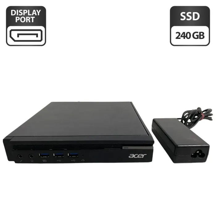 Неттоп Acer Veriton N4640G USFF / Intel Core i3-6100T (2 (4) ядра по 3,2 ГГц) / 8 ГБ DDR3 / 128 ГБ SSD / Intel HD Graphics 530 / Блок живлення б/в - зображення 1