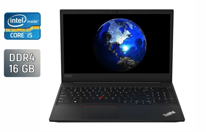 Ноутбук Lenovo ThinkPad E590 / 15.6" (1920x1080) IPS / Intel Core i5-8265U (4 (8) ядра по 1.6 - 3.9 GHz) / 16 GB DDR4 / 480 GB SSD / Intel UHD Graphics / WebCam / TouchID / Windows 10 б/в - зображення 1