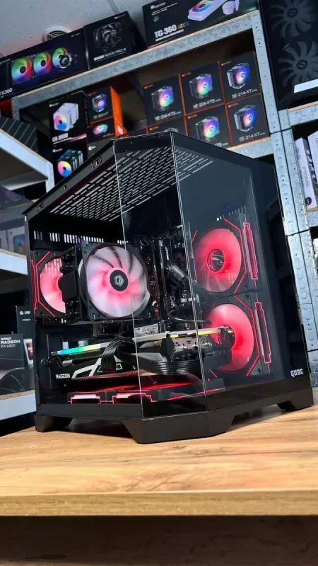 Збірка під замовлення: ігровий ПК Qube Crystal ARGB Black Tower / AMD Ryzen 5 5500 (6 (12) ядер по 3.6 - 4.2 GHz) / 32 GB DDR4 / 1000 GB SSD M.2 / AMD Radeon RX 6700 XT, 12 GB GDDR6, 192-bit / 650W / HDMI б/в - зображення 3