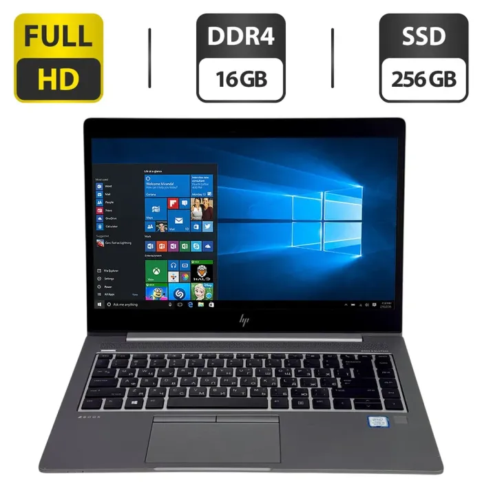 Мобільна робоча станція HP ZBook 14u G5 / 14" (1920x1080) IPS / Intel Core i5-8250U (4 (8) ядра по 1.6 - 3.4 GHz) / 16 GB DDR4 / 256 GB SSD / AMD Radeon Pro WX 3100, 2 GB GDDR5, 128-bit / WebCam / Windows 10 Pro б/в - зображення 1