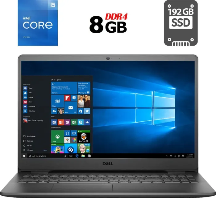 Ноутбук Б-клас Dell Inspiron 3501 / 15.6" (1366x768) TN / Intel Core i5-1135G7 (4 (8) ядра по 2.4 - 4.2 GHz) / 8 GB DDR4 / 192 GB SSD / Intel Iris Xe Graphics / WebCam б/в - зображення 1