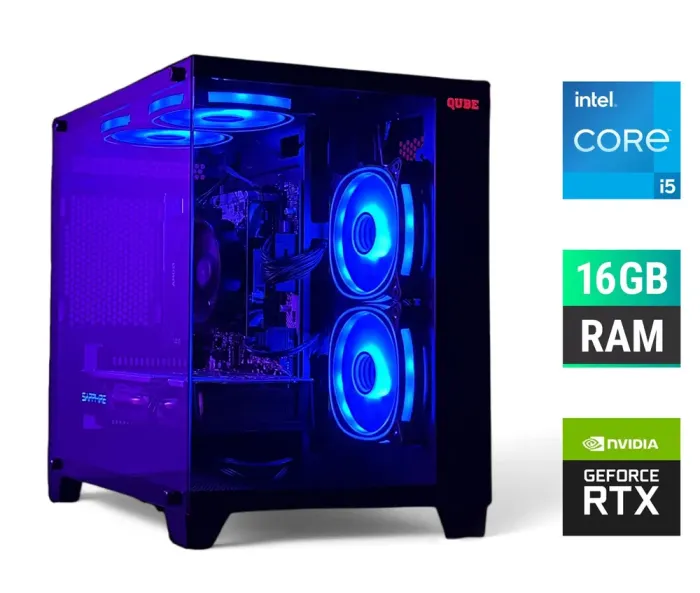 Ігровий ПК Gaming PC Tower / Intel Core i5-11400F (6 (12) ядер по 2.6 - 4.4 GHz) / 16 GB DDR4 / 500 GB SSD / nVidia GeForce RTX 2060 Super, 8 GB GDDR6, 256-bit б/в - зображення 1