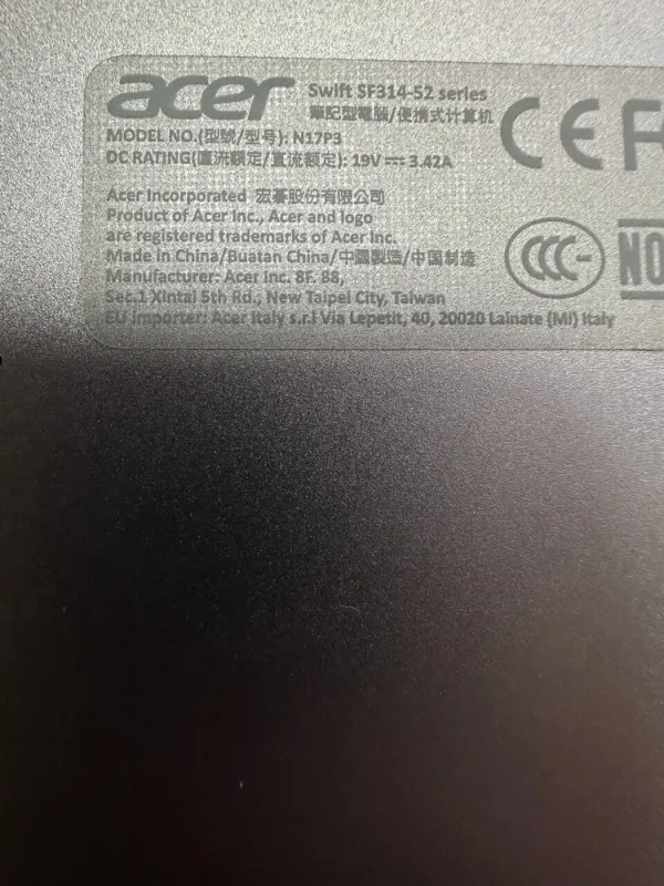 Ультрабук Б-клас Acer Swift 3 SF314-52 / 14" (1920x1080) IPS / Intel Core i5-8250U (4 (8) ядра по 1.6 - 3.4 GHz) / 8 GB DDR4 / 256 GB SSD / nVidia GeForce MX150, 2 GB GDDR5, 64-bit / WebCam / Win 11 Home б/в - зображення 11