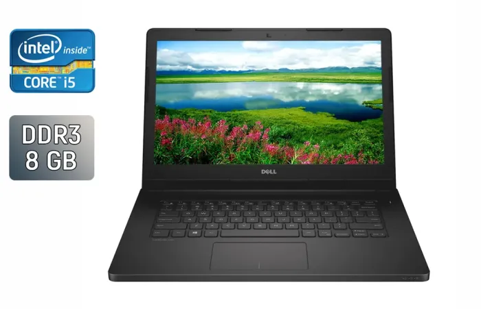 Ноутбук Dell Latitude 3470 / 14" (1366x768) TN / Intel Core i5-6200U (2 (4) ядра по 2.3 - 2.8 GHz) / 8 GB DDR3 / 240 GB SSD / Intel HD Graphics 520 / VGA / WebCam / Windows 10 б/в - зображення 1