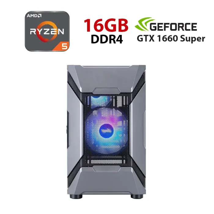 Ігровий ПК Forsage D3-A-BK Tower / AMD Ryzen 5 5500 (6 (12) ядер по 3,6 - 4,2 ГГц) / 16 ГБ DDR4 / 480 ГБ SSD / nVidia GeForce GTX 1660 Super, 6 ГБ GDDR6, 192-bit - зображення 1