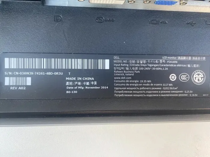 Монітор Dell P2414HB / 23.8" (1920x1080) IPS / 1x VGA, 1x DVI, 1x DP, 1x USB Type-B, 3x USB 2.0 б/в - зображення 9