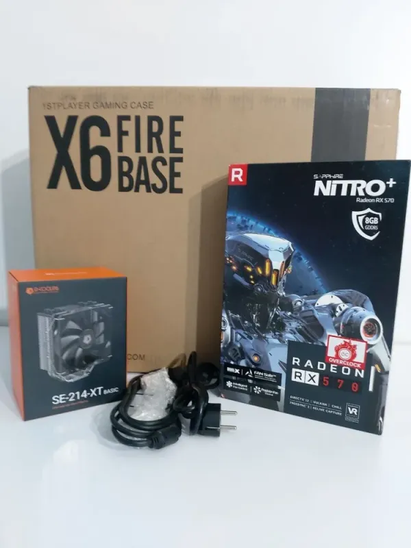 Ігровий ПК 1stPlayer FireBase X6 Tower / Intel Core i5-8500 (6 ядер по 3.0 - 4.1 GHz) / 16 GB DDR4 / 128 GB SSD M.2 + 512 GB SSD / AMD Radeon RX 570, 8 GB GDDR5, 256-bit / 500W б/в - зображення 7