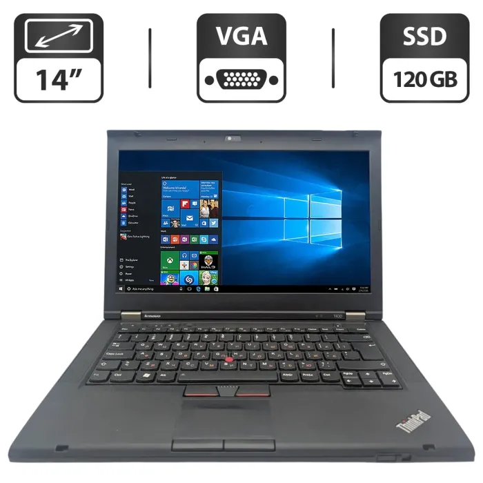 Ноутбук Lenovo ThinkPad T430 / 14" (1600x900) TN / Intel Core i5-3320M (2 (4) ядра по 2.6 - 3.3 GHz) / 8 GB DDR3 / 120 GB SSD / Intel HD Graphics 4000 / WebCam б/в - зображення 1