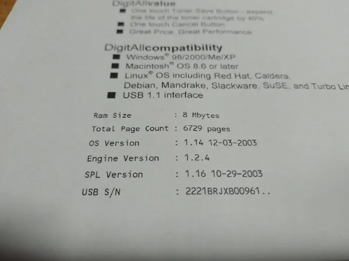 Принтер Samsung ML-1710 / Лазерний монохромний друк / 600x600 dpi / 16 стор./хв / A4 / USB 2.0 б/в - зображення 5