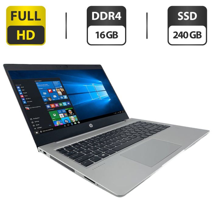 Ноутбук HP ProBook 445 G7 / 14" (1920x1080) IPS / AMD Ryzen 5 4500U (6 ядер по 2.3 - 4.0 GHz) / 16 GB DDR4 / 240 GB SSD / AMD Radeon Graphics / WebCam б/в - зображення 1