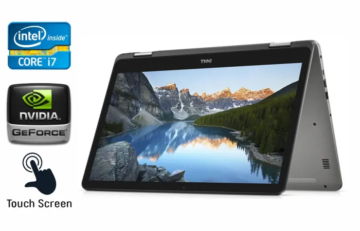 Ноутбук-трансформер Dell Inspiron 17 7773 / 17.3" (1920x1080) IPS Touch / Intel Core i7-8550U (4 (8) ядра по 1.8 - 4.0 GHz) / 8 GB DDR4 / 512 GB SSD / nVidia GeForce MX150, 2 GB GDDR5, 64-bit / WebCam / Windows 10 б/в - зображення 1