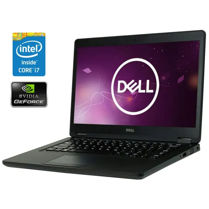 Ультрабук Dell Latitude 5480 / 14" (1366x768) TN / Intel Core i7-6600U (2 (4) ядра по 2.6 - 3.4 GHz) / 16 GB DDR4 / 256 GB SSD NVMe / nVidia GeForce 930MX, 2 GB DDR3, 64-bit / WebCam б/в - зображення 1