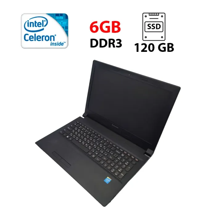 Ноутбук Lenovo IdeaPad B50-30 / 15.6" (1366x768) TN / Intel Celeron N2840 (2 ядра по 2.16 - 2.58 GHz) / 6 GB DDR3 / 120 GB SSD / HD Graphics / WebCam б/в - зображення 1