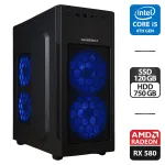 Ігровий ПК GameMax MT520-FAN Black Tower / Intel Core i5-4670 (4 ядра по 3,4 - 3,8 ГГц) / 16 ГБ DDR3 / 120 ГБ SSD + 750 ГБ HDD / AMD Radeon RX 580, 8 ГБ GDDR5, 256-біт / 500 Вт б/в
