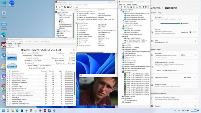 Мобільна робоча станція Dell Precision 5530 / 15,6" (3840x2160) IPS Touch / Intel Core i7-8850H (6 (12) ядра по 2,6 - 4,3 ГГц) / 32 ГБ DDR4 / 512 ГБ SSD + 750 ГБ HDD / nVidia Quadro P1000, 4 ГБ GDDR5, 128-біт / WebCam / Windows 11 Pro б/в - зображення 10