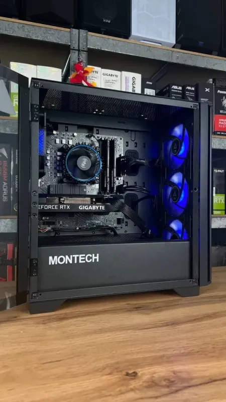 Сборка под заказ: игровой ПК Montech Air 100 ARGB Black Tower / Intel Core i3-13100F (4 (8) ядра по 3.4 - 4.5 GHz) / 16 GB DDR4 / 1000 GB SSD M.2 / nVidia GeForce RTX 3060, 12 GB GDDR6, 192-bit / HDMI / 650W - зображення 7