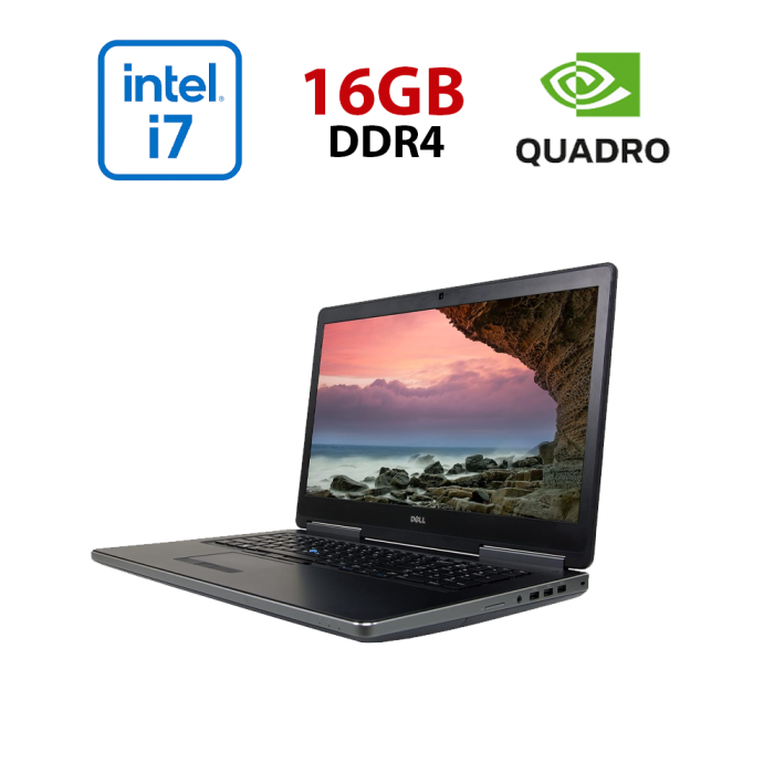 Мобільна робоча станція Dell Precision 7720 / 17,3" (1920x1080) IPS / Intel Core i7-7920HQ (4 (8) ядра по 3,1 - 4,1 ГГц) / 16 ГБ DDR4 / 512 ГБ SSD / nVidia Quadro P3000, 6 ГБ GDDR5, 192-біт / Веб-камера / Windows 11 Pro б/в - изображение 1