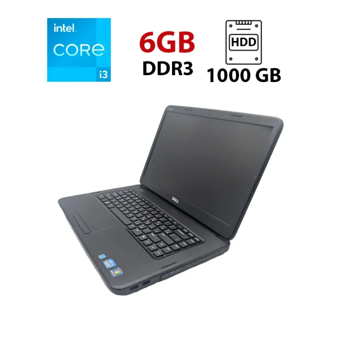 Ноутбук Dell Inspiron N5050 / 15.6" (1366x768) TN / Intel Core i3-2370M (2 (4) ядра по 2.4 GHz) / 6 GB DDR3 / 1000 GB HDD / Intel HD Graphics 3000 / WebCam / АКБ не тримає б/в - зображення 1