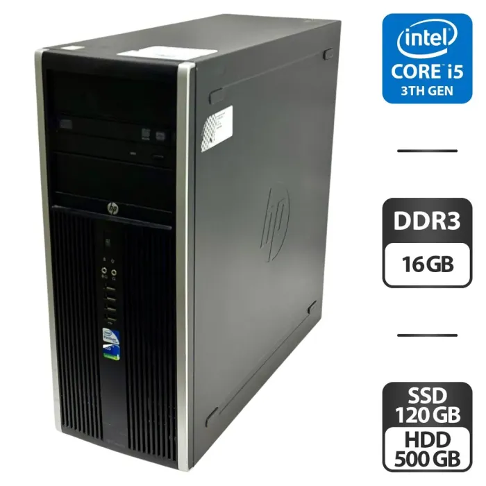Комп'ютер HP Compaq 8300 Elite Convertible Tower / Intel Core i5-3470 (4 ядра по 3.2 - 3.6 GHz) / 16 GB DDR3 / 120 GB SSD + 500 GB HDD / Intel Graphics / DVD-ROM б/в - зображення 1