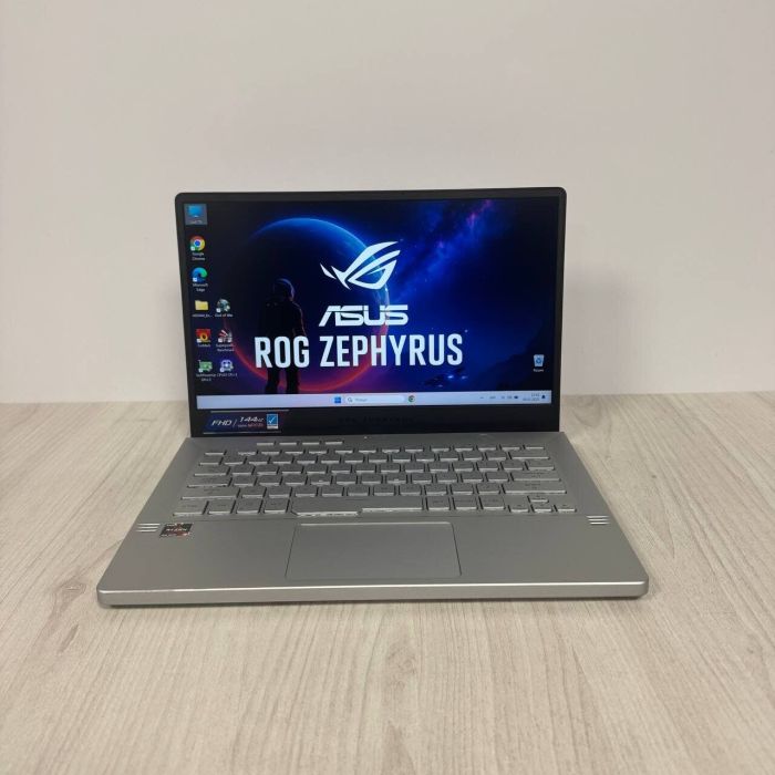 Ігровий ноутбук Asus ROG Zephyrus G14 GA401QM / 14" (1920x1080) IPS / AMD Ryzen 9 5900HS (8 (16) ядер по 3,0 - 4,6 ГГц) / 16 ГБ DDR4 / 512 ГБ SSD / nVidia GeForce RTX 3060, 6 ГБ GDDR6, 192-біт / Без веб-камери б/в - зображення 2