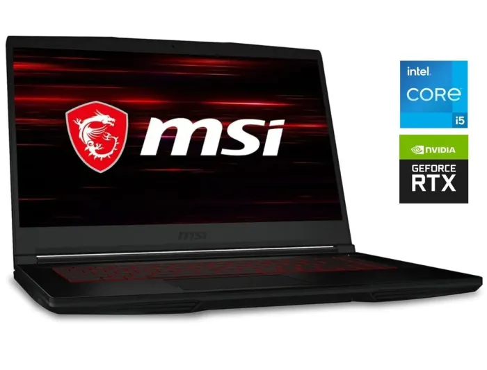 Ігровий ноутбук MSI Thin GF63 12UCX-898US / 15.6" (1920x1080) IPS / Intel Core i5-12450H (8 (12) ядер по 3.3 - 4.4 GHz) / 16 GB DDR4 / 480 GB SSD / nVidia GeForce RTX 2050, 4 GB GDDR6, 64-bit / WebCam б/в - зображення 1