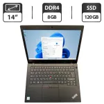 Ультрабук Lenovo ThinkPad L480 / 14" (1366x768) TN / Intel Core i3-8130U (2 (4) ядра по 2.2 - 3.4 GHz) / 8 GB DDR4 / 120 GB SSD / Intel UHD Graphics 620 / WebCam / Windows 11 б/в