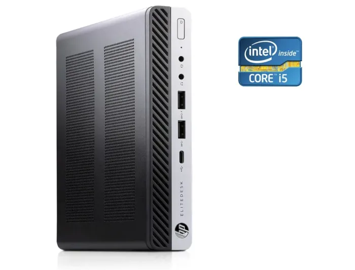 Неттоп Б-клас HP EliteDesk 800 G3 Desktop Mini USFF / Intel Core i5-6500 (4 ядра по 3.2 - 3.6 GHz) / 8 GB DDR4 / 128 GB SSD / Intel UHD Graphics 530 б/в - зображення 1