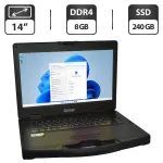 Напівзахищений ноутбук Б-клас Getac S410 G2 / 14" (1366x768) TN Touch / Intel Core i3-7100U (2 (4) ядра по 2.4 GHz) / 8 GB DDR4 / 240 GB SSD / Intel HD Graphics 620 / Windows 11 Pro / Два АКБ б/в