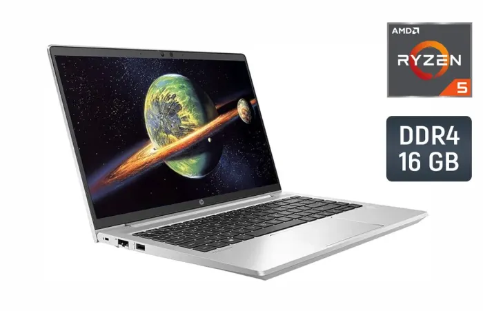 Ультрабук Б-клас HP ProBook 445 G8 / 14" (1920x1080) IPS / AMD Ryzen 5 5600U (6 (12) ядер по 2.3 - 4.2 GHz) / 16 GB DDR4 / 512 GB SSD / AMD Radeon Vega 7 Graphics / WebCam / Fingerprint б/в - зображення 1