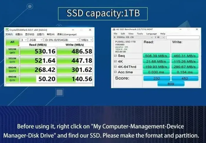 Твердотільний накопичувач SSD Puskill PSSD0123070300966 / 2.5" / 1000 GB TLC / SATA III - зображення 5