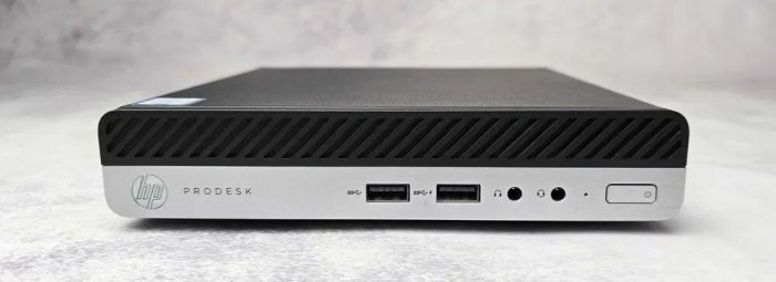 Неттоп HP ProDesk 400 G5 Mini USFF / Intel Core i3-9100T (4 ядра по 3.1 - 3.7 GHz) / 8 GB DDR4 / 128 GB SSD / Intel UHD Graphics 630 / Win 10 Pro б/в - зображення 2