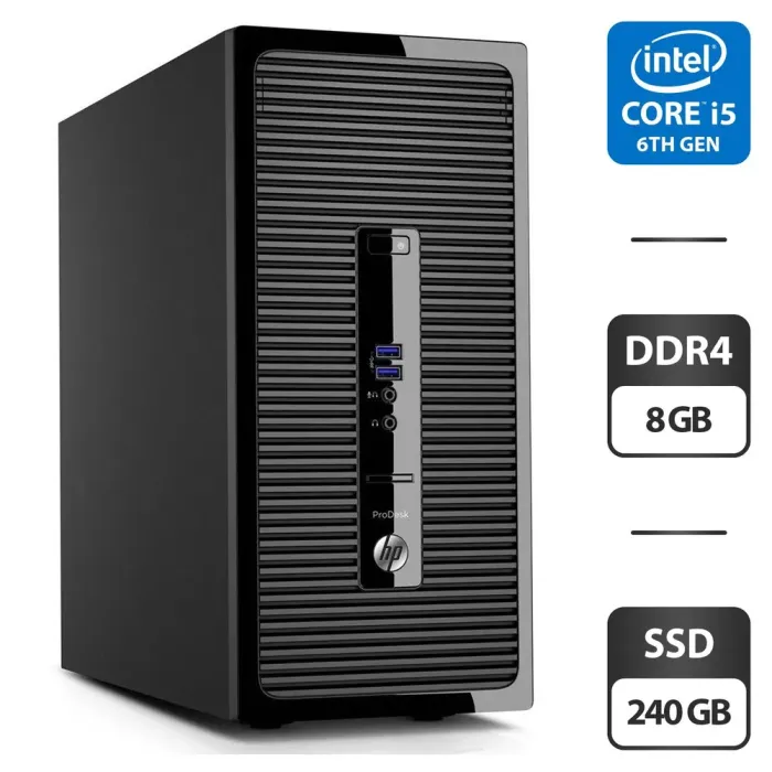 Комп'ютер HP ProDesk 400 G3 SFF / Intel Core i5-6500 (4 ядра по 3.2 - 3.6 GHz) / 8 GB DDR4 / 240 GB SSD / Intel HD Graphics 530 б/в - зображення 1