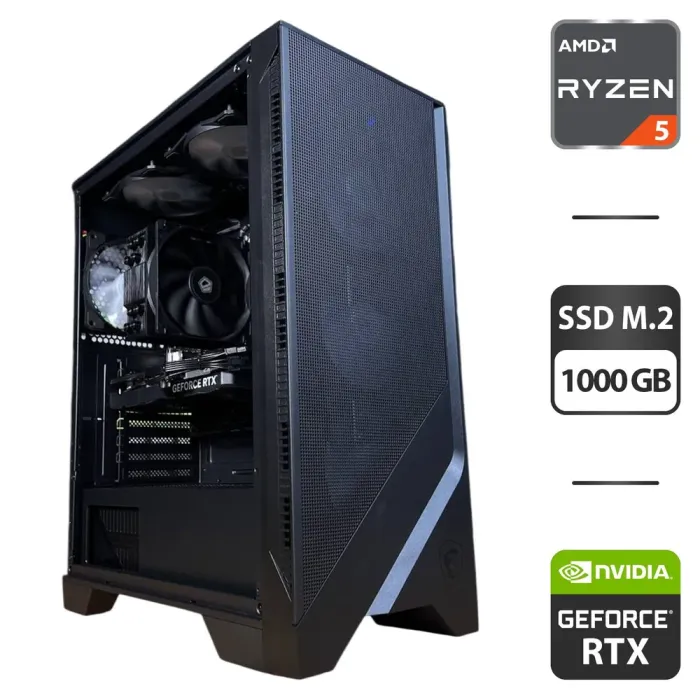 Збірка під замовлення: ігровий ПК MSI MAG Forge 120A Airflow Tower / AMD Ryzen 5 8400F (6 (12) ядер по 4.2 - 4.7 GHz) / 32 GB DDR5 / 1000 GB SSD M.2 / nVidia GeForce RTX 4060, 8 GB GDDR6, 128-bit / 650W - зображення 1