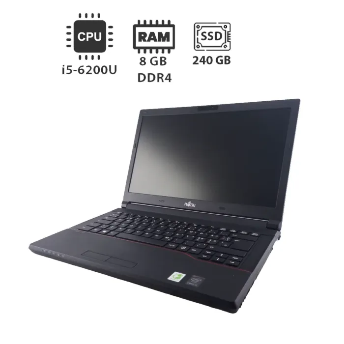 Ноутбук Fujitsu LifeBook E546 / 14" (1920x1080) IPS / Intel Core i5-6200U (2 (4) ядра по 2.3 - 2.8 GHz) / 8 GB DDR4 / 240 GB SSD / Intel HD Graphics 520 / WebCam б/в - зображення 1